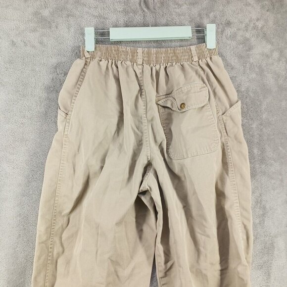 Vintage LIZ CLAIBORNE Carrot Pant MEDIUM(8-10) Women Casual  Tan Woven Cotton - Picture 8 of 12